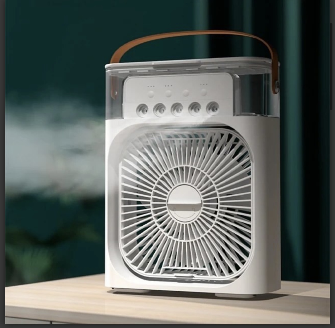 مینی کولر رومیزی مه‌پاش بدون باتری شارژی و با پد خوشبو کننده و هفت رنگ با برق مستقیم عمده