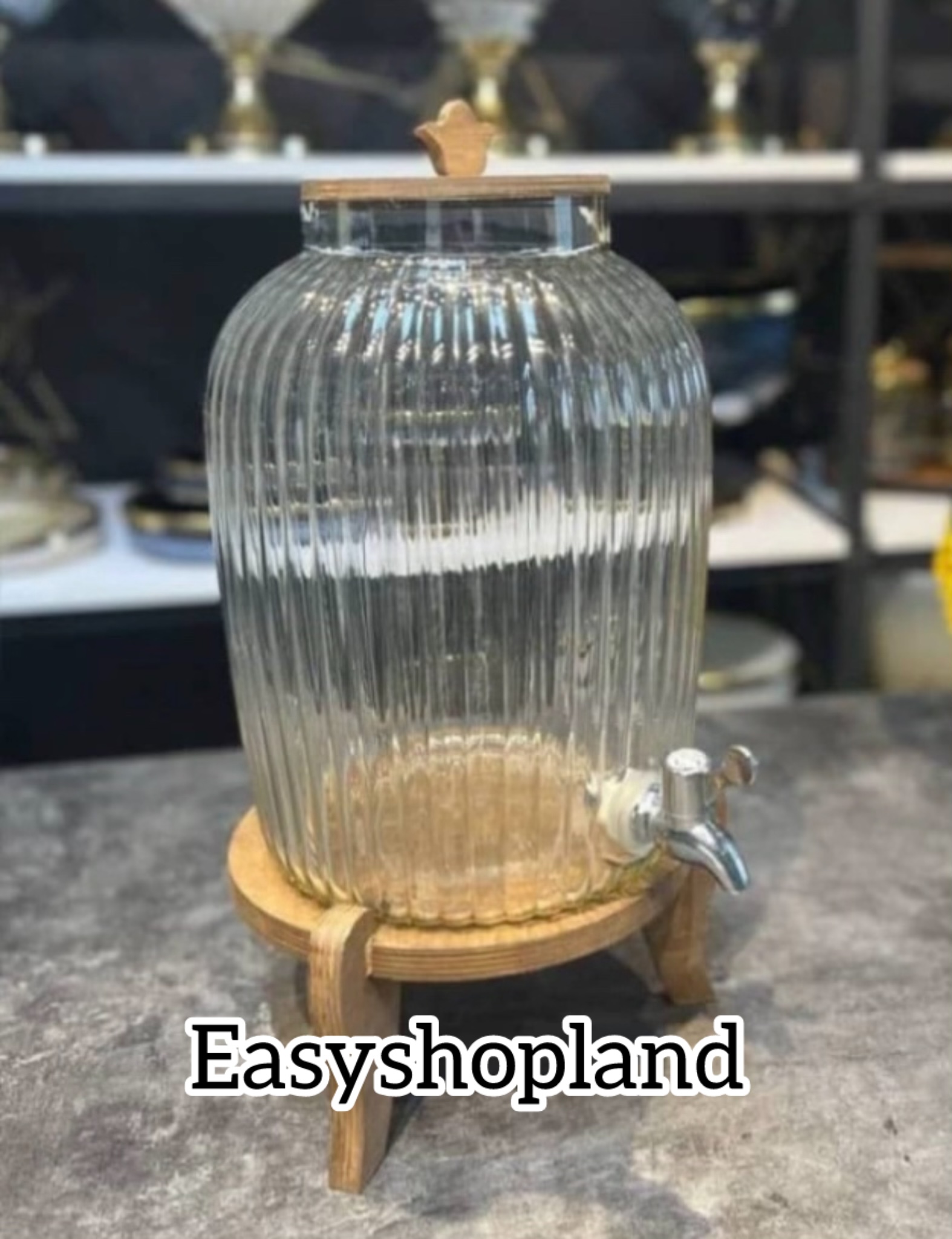 کلمن شیشه ای چوبی طرح دار گنجایش 10 لیتر برای مناسبت ها مهمونی ها جشن تولد کلمن شیشه ای خاص