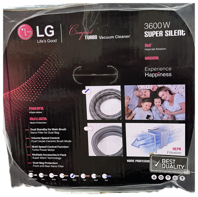 جارو برقی الجی - ال جی LG ساخت کره ای ۳۶۰۰ وات توربو وکیوم موتور سنگین و مخزن بزرگ 3600W