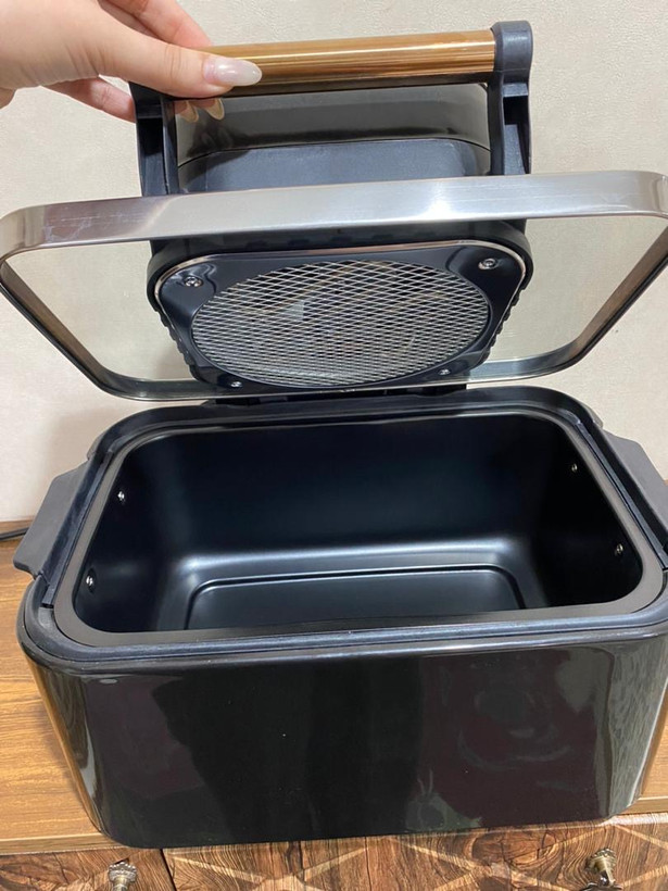 سرخ کن هوا پز ایر فرایر 20 لیتری المنت بزرگ سیلورکرست مدل SL2025 SilverCrest توان 3500 وات SilverCrest Air Fryer 15L SL2025 بدنه استیل و مدرن و شیشه دوجه داره پیرکس