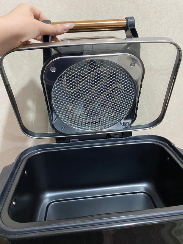 سرخ کن هوا پز ایر فرایر 20 لیتری المنت بزرگ سیلورکرست مدل SL2025 SilverCrest توان 3500 وات SilverCrest Air Fryer 15L SL2025 بدنه استیل و مدرن و شیشه دوجه داره پیرکس